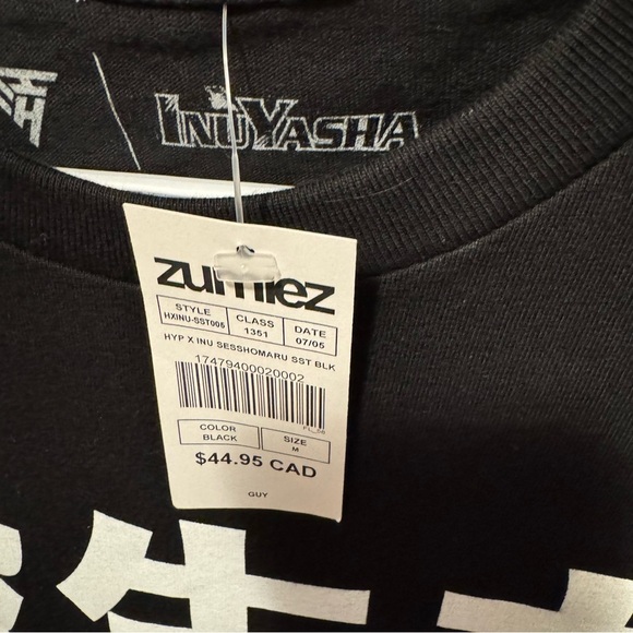 Hypland Inuyasha collab Black Anime Graphic T-Shirt - Picture 2 of 4